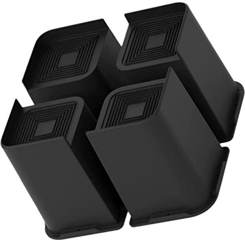 Veemoon 6 Inch Adjustable Bed Raisers L-Shaped Trapezoidal Furniture Leg Risers Rubber Strip Multi-Function Sofa Table Cabinet Lifts Set of 4