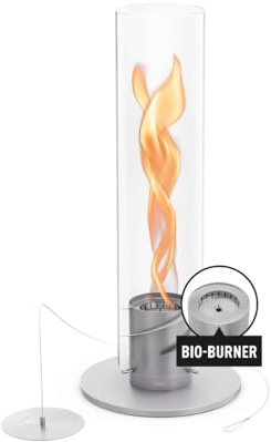 höfats - Spin 1200 Grau NEUES Modell mit verlängerter Brenndauer Dank innovativer Brenntechnologie - flüssig Bioethanolkamin, Edelstahl Tischfeuer, wärmender Tischkamin für Indoor und Outdoor