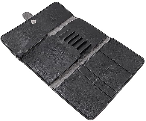 POFET Borsello per Forbici da Barbiere, Borsa da Parrucchiere Barbiere Portatile Pelle Strumento, Borsa Accessori per Fondina di Attrezzi Forbici Parrucchiere per Parrucchiere Barbiere (Nero)