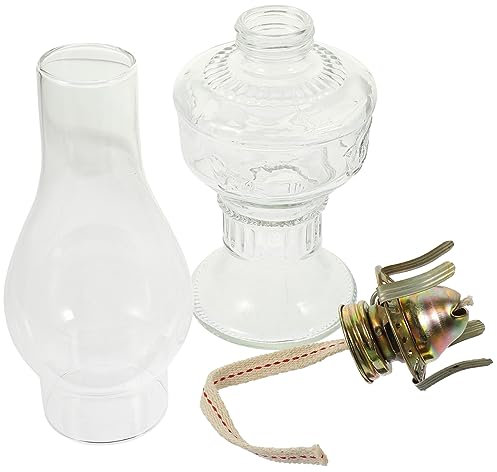 Garneck Petroleumlampe Aus Glas Für Heimdekoration Vintage-Retro-Design Tischlampe Mit Stufenloser Helligkeitsregelung Für Innenbereich Mit Metallkopf Für Einfaches Nachfüllen