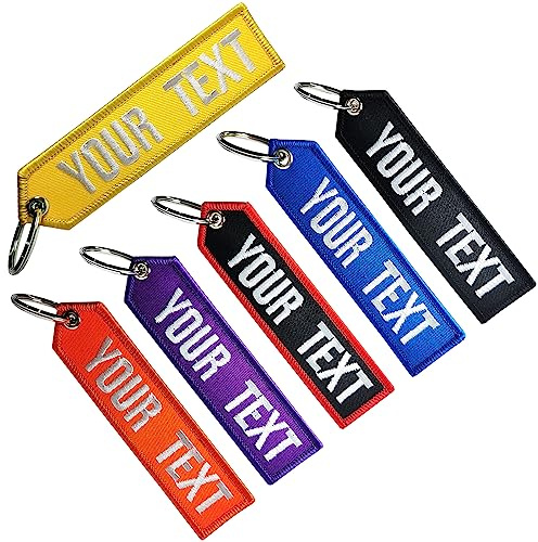 misscase Porte-clés de Broderie Personnalisée, 1pcs accessoires de porte - clés de voiture personnalisés, Porte-clés moto double face pour homme femme sac à dos voiture ATV