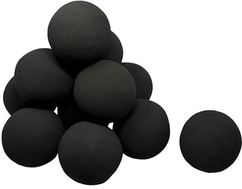 Bolas de fuego de cerámica para hogueras interiores y exteriores (juego de 12-4 pulgadas de diámetro)