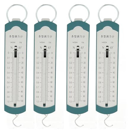 Newton Kraftmesser Federwaage, 4 Stück Newton Meter Feder Dynamometer, Tragbare Federwaage für Studenten Physik Experiment Lehre Demonstration(1N)