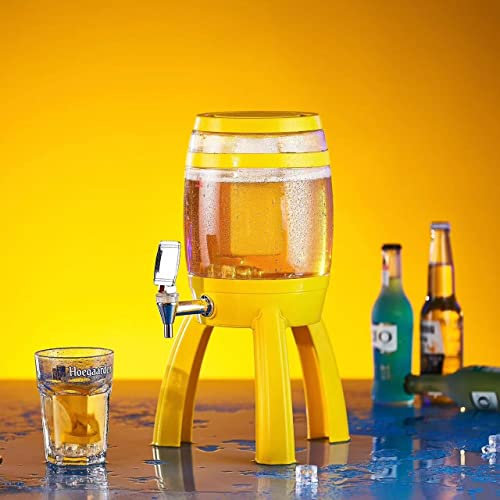 Dispensador de torre de cerveza con barril de cerveza, 3 litros con tubo de hielo, dispensador de bebidas frías, torre de bebidas de cerveza, dispensador de contenedores para bar, cocina, fiesta