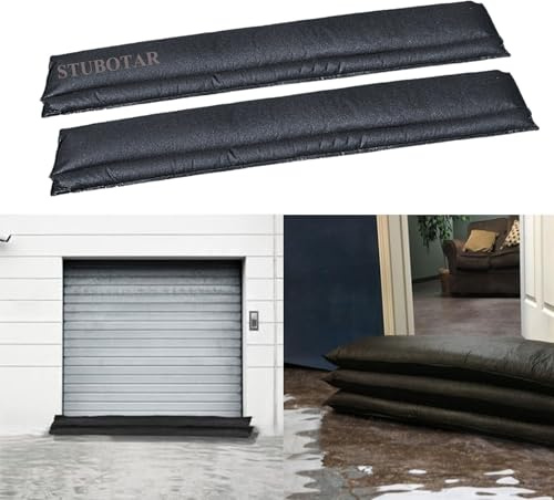 Stubotar 6 Stück Wasser aktivierte Sandsack für Hochwasserschutz Wasser absorbierende Hochwassersperre für Tür Garage Garten 20x180CM