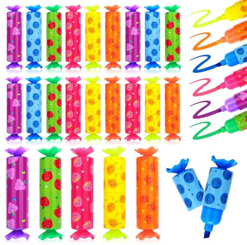 OPPZZIT® Mitgebsel Kindergeburtstag5、6、7、8、9、10 Jahre -30 Stück Mini Textmarker Kinder Set für Geschenke Party, Süße Marker Stifte Set für Give Aways Kindergeburtstags Mitgebsel