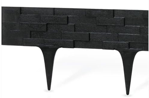 AP Supplies Lawn Edging Border Set - provides a clear separation between grass, flower beds, pathways, and other landscape features. (Stone, Black)