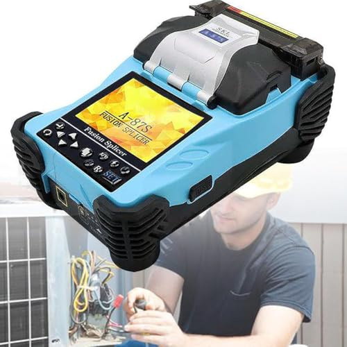 GYQSSD Giuntatrice a Fusione Automatica in Fibra Ottica A-87s, Macchina per La Giunzione di Cavi Isolanti con Funzione Multipla, Display LCD da 3,5 Pollici, per Progetti di Cavi E Fibre Ottiche