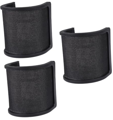 Alasum 3pcs Triple Layers Microphone Windproof Shield U-shaped Noise Reduction Filter for Recording Streaming Mic Shield Wind Screen Filter
