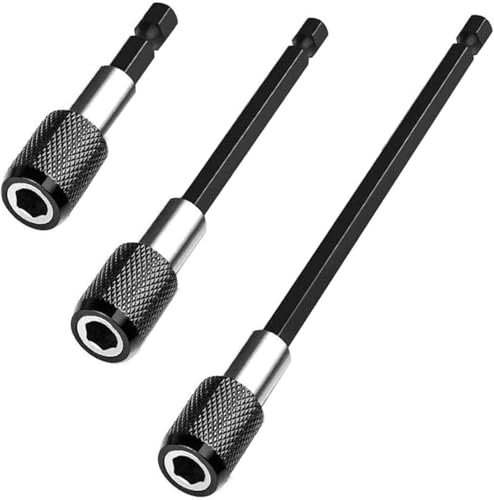 3Pcs Drill Bit Extension Bar - 1/4 Inch Hex Shank Magnetic Drill Extension Holder - Extender for Screws, Nuts and Handheld Driver