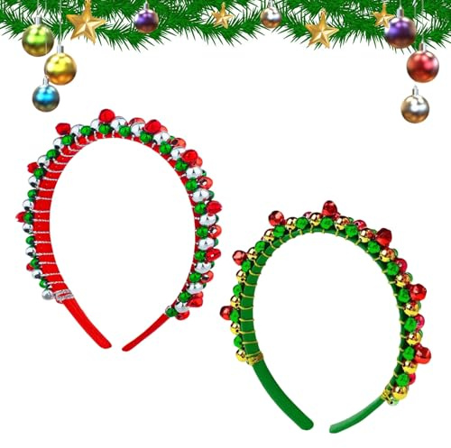 Weihnachts Haarreif, 2 PCS Weihnachtshaarreifen, Weihnachtshaarreifen Erwachsene, Kopfschmuck Weihnachten, Weihnachts Haarschmuck, Weihnachtsschmuck für Kinder und Erwachsene (B)