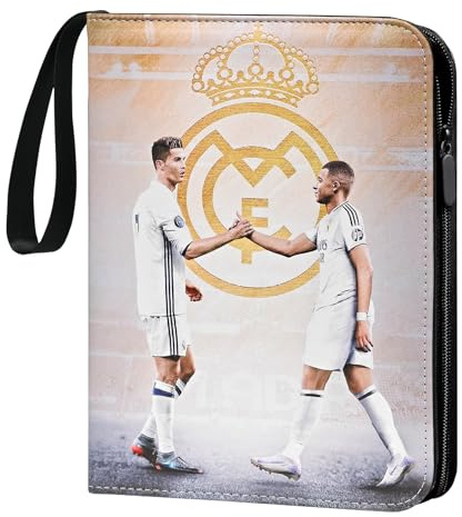 COQOYO Fussball Sammelkarten Album, Fußball Karten Sammelalbum 4 Taschen 50 Hüllen, 400 Karten Sammelmappe Sammelheft Sammelbuch, Sport Karten Heft Ordner Buch Mappe mit Reißverschluss Tragegriff