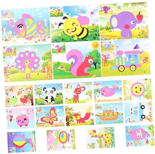 Toyvian 20packung Pack Dreidimensionale Eva-Aufkleber Bastelmaterial Für Junge Mädchen Lernspielzeug DIY Umweltfreundlich Und Sicher Für Kindergarten Und Zuhause Mittel Stil a
