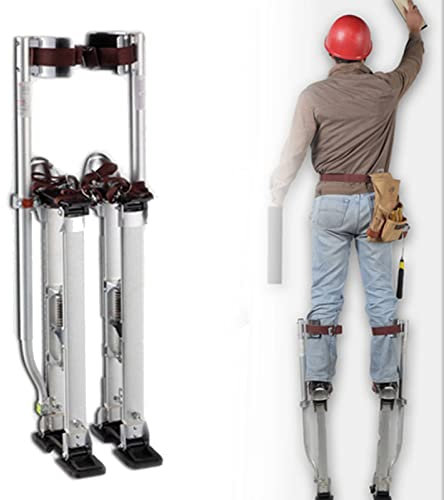 WZWTYSM Verputzen, Gipser-Stelzen, Dachbodenplatten-Taping, Farbstelzen, Maler-GEH-Taping-Werkzeuge für Bauarbeiter, Dekorateure, Verputzen, Taping (Silber, 45 – 75 cm)