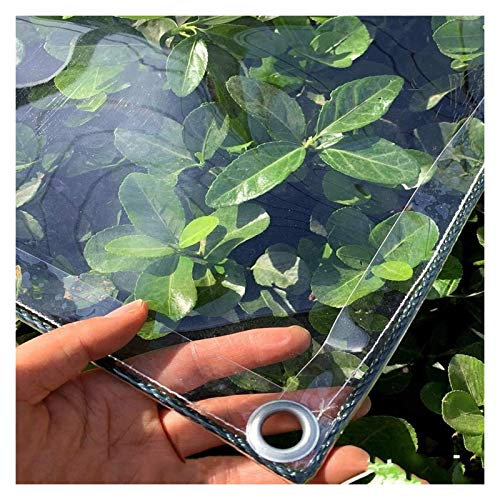 Telo Occhiellato Trasparente Alta Trasmissione Luminosa Telo Antipioggia per Serra Usato per Giardino, Padiglione, Terrazza, Telo Copertura Antivento per Piante Da Balcone, 0,3 Mm, 15 Specifiche ZLYWE