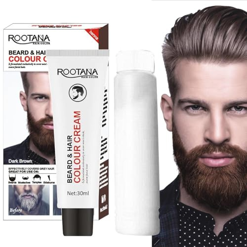 Beard Dye, Easily Remove Gray Facial Hair, Lasts 2-3 Weeks, Gentle Formula And Natural Plant Pigment Ingredients, Eliminates Grey For A Thicker And Fuller Look For Men