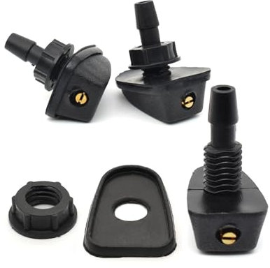 Wivplex 2Pcs Auto Universal Frontscheibe Wischer Düse Jet Sprayer Kit Sprinkler Wasser Fan Auslauf Abdeckung Washer Spray Outlet Einstellung Auto-Scheibenwaschdüse