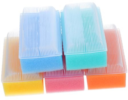 MUCKLILY 5pcs Soft Bath Scrubbers for Newborns Cradle Cap Brush Sensory Training Sponge Gentle Scalp Cleaning Tools in Mixed Colors for Fun Bath
