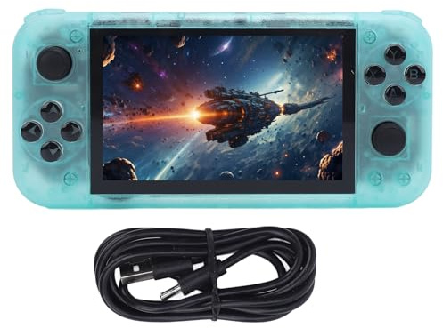BONKZEBU Console di Gioco retrò Portatile, Schermata IPS da 5 Pollici 2 GB DDR4 USB C Console di Videogiochi Portatile 64 GB per Linux, Doppio Illuminazione RGB 3D, Cure per Occhio in (Verde