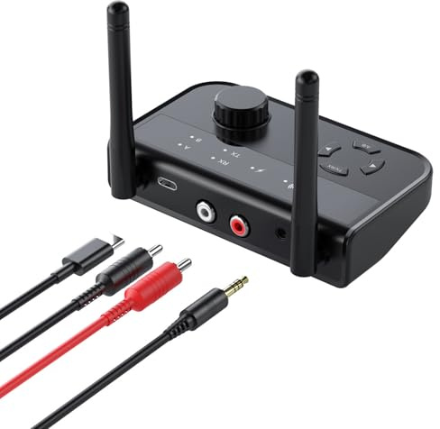 Transmisor inalámbrico - Extensor de transmisión de vídeo - 11 cm Admite recepción inalámbrica | ABS Doble Conexión Plug &Play Extender | Ideal para Auriculares, parlantes, automóvil, hogar