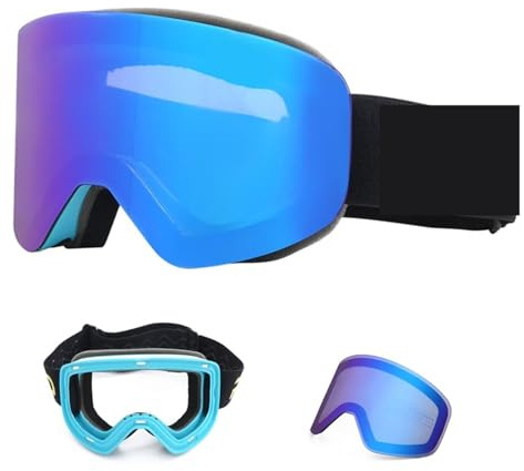 GMGQJST Motocross Brille Ski Goggles Magnetic Double Layer Lens Magnet Skiing Anti-fog Snowboard Men Ski Glasses Eyewear Oculos Snowboard
