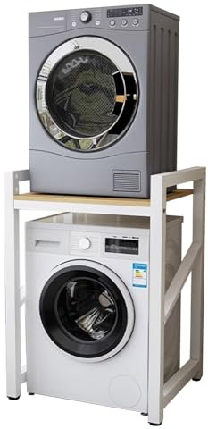Encima del Estante de la Lavadora, Kit Apilamiento Armario para Lavadora y Secadora, Ajustable en Altura de 3 Niveles, Capacidad Carga 300 Kg para BañO, BalcóN, 73 * 63 * 105 CM