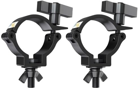 Lot de 2 colliers de serrage légers pour luminaires de scène, construction lourde pour tube de 32 mm à 35 mm, colliers de serrage universels pour équipement de scène