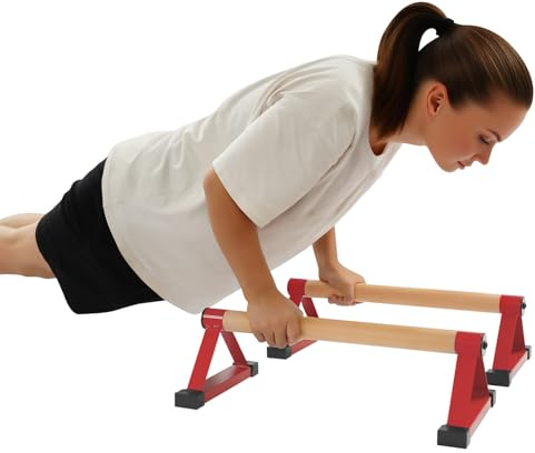 Asas de flexión triangulares paralelas Calistenia Equipment 400 kg Capacidad de carga Dip Station Calistenia Puños Push Up Dip Soporte para Entrenamiento de Fuerza y Calistenia (Rojo)