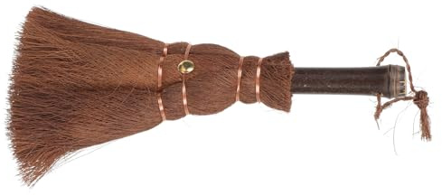 Alipis Scopa Piccola Intrecciata in Paglia di Bamboo Leggera ed Ergonomica per Interni Spazzola Manuale Lavabile per Pulizia Polvere Casa e Ristoranti