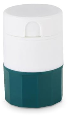 CYDZSRA Divisore per pillole a 4 strati Coppa dell'acqua con a forma di V Divisore per tablet antiscivolo regolabile Frantoio da viaggio per interni ed esterni, Verde