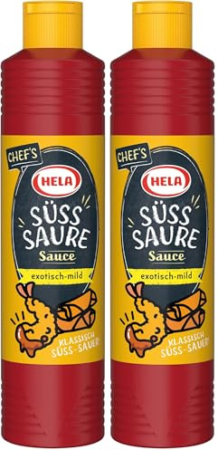 HELA - Asia Sauce süß sauer 800 ml - asiatische Würzsauce mit feiner Curry Note, ohne Konservierungsstoffe - Süßsauer Soße, Wok Sauce - ideal als Dip, Marinade, Wokgerichte, Reis, Geflügel & Gemüse