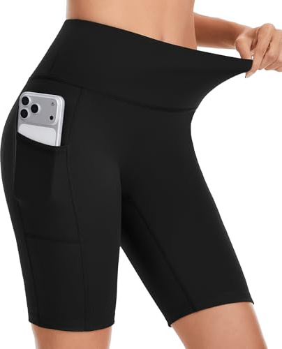 YADIFEN High Waisted Cycling Shorts Women Tummy Control Gym Short for Women | Legging Running Short with Pockets for Fitness Yoga Workout Exercise Biker