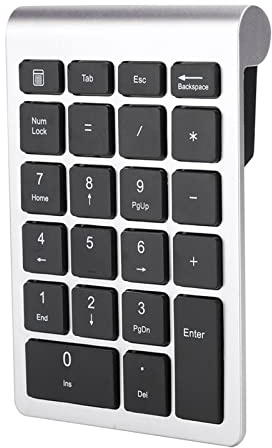 Dioche Tastierini Numerici Wireless RF304 Tastiera Numerica Wireless a 22 Tasti, Mini Tastiera USB 2.4G, Compatibile con /, Durata della Batteria di 80 Ore, Adatta per Ufficio e Studio (#1)