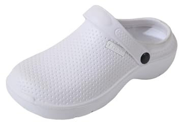 R-ISLAND Zuecos Hombre de EVA, Ligeros, Cómodos y Antideslizantes para Uso Diario, Casa y Jardín (Blanco 43)