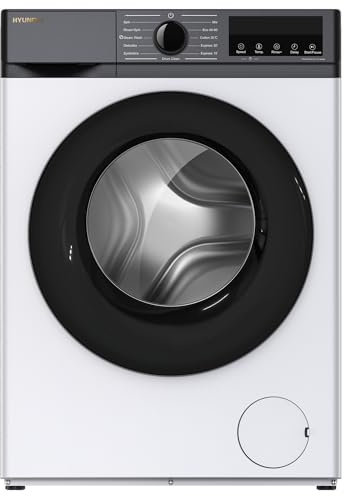 HYUNDAI Lave-linge Hublot, 8 kg, 1200 tr/min, Chargement Frontal, Programmes Multiples, Pose Libre