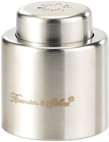 Rosenstein & Söhne Sektverschluss: Verschluss für Sekt-und Champagnerflaschen aus gebürstetem Stahl (Flaschenverschluss, Verschluss Sektflasche, Deckel)