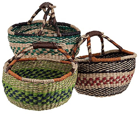 SIDCO Seegras Tasche Afrika Einkaufskorb Strohtasche Kenia Bag Korb Einkaufstasche