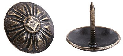 Walfront 1 Sac de 100pcs Rétro Clous Décoratifs Antiques Couleur Bronze Antique en Fer pour Décoration Canapé Tapisser Punaise Meuble