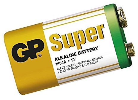 Batteria Alcalina Pila 9V 6LF22 6LR61 GP Super 1604A scadenza 01/20 ma sempre buona