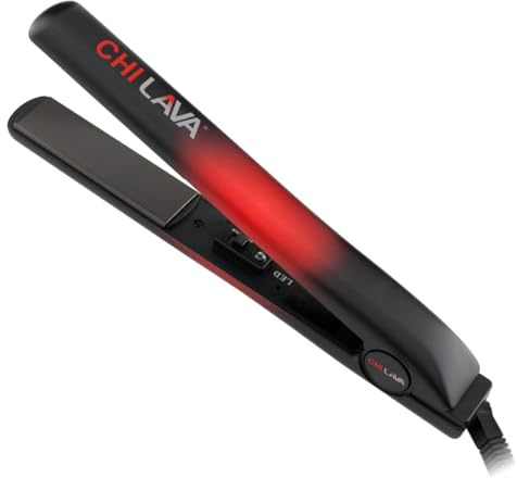 CHI Lava Ceramic 1″ Flat Iron Hair Straightener, Volcanic Lava Ceramic Plates for Smooth, Even Styling, 11 ft Swivel Cord, Heat-Stable Hair Flat Iron for All Types