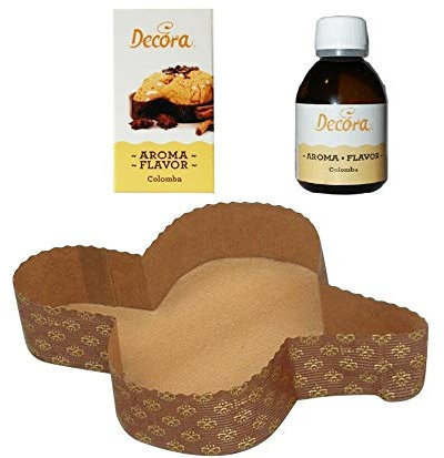 novaservice roma srl Stampo per Colombe Pasquale 500 gr in Carta da Forno monouso + Aroma Liquido per Colombe 50 gr, Dimensione 500 gr Ideali per Torte e Dolci (100 Pezzi) (100 Pezzi)
