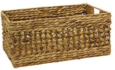 CESTO DE AGUA DE JACINTO. Canasto grande hecho de enea trenzada. Canastos grande decoración. Canasto grande almacenaje. Canasto decoración boho. Canasto rústico 49×31×22