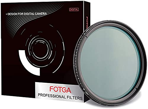 Hersmay Filtre ND 58 mm Ultra Slim Multi-Couche MC Fader Variable Neutral Density ND Filtre de lentille ND2-ND400 Filtre Gris Variable 58 mm Verrouillage de Position Verre Optique Cadre en Aluminium