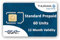 Thuraya Carte SIM Standard pour téléphone Satellite avec 60 unités