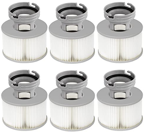YanBan Lot de 6 filtres de Bain à remous + Adaptateur de Base à Visser pour MSPA piscines gonflables, Version améliorée du Filtre pour MSPA Tous Les Bains à remous actuels