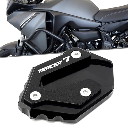 Für Yamaha Tracer 7 GT tracer 7GT tracer7 2021 2022 2023 2024 2025 Zubehör Motorrad Seitenständer Vergrößern Fuß-Verbreiterung Ständer Platte TRACER7GT tracer700gt (Schwarz)