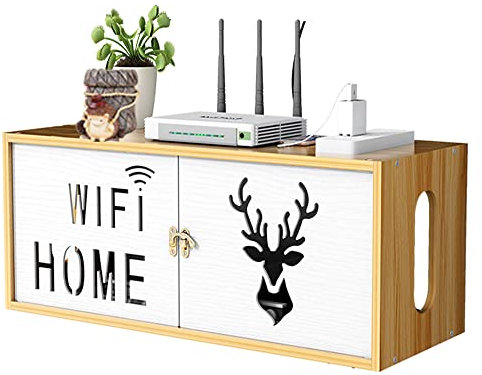 Scatola di immagazzinaggio del router del WiFi montato a parete della schermatura del filo di finitura, con la porta del mobile, la TV set-top box di stoccaggio
