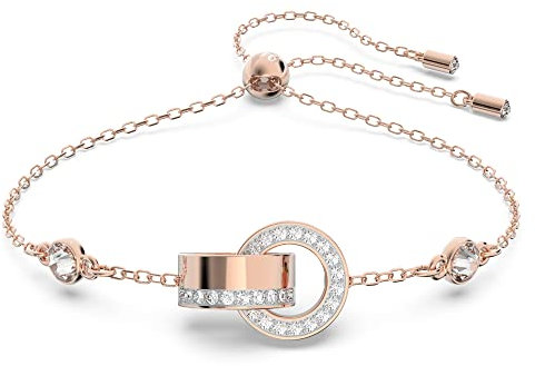 Swarovski White Crystal Bracelet, Pavé Crystals in a Rose Gold Tone Plated Setting, from the Hollow Collection