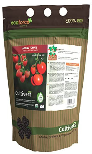 CULTIVERS Bio-Tomatendünger 1 Kg. Dünger natürlichen Ursprungs Mikrogranulat. Verbessern Sie die Produktivität Ihrer Tomatenpflanzen