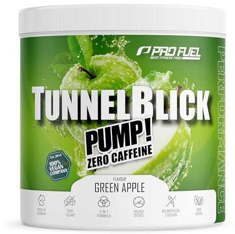 Pump Booster³ ohne Koffein GREEN APPLE 440g - innovative Pump Formel aus Aminosäuren und Pflanzenextrakten – hochdosierter Pre Workout Booster³ koffeinfrei - Made in Germany - 100% vegan